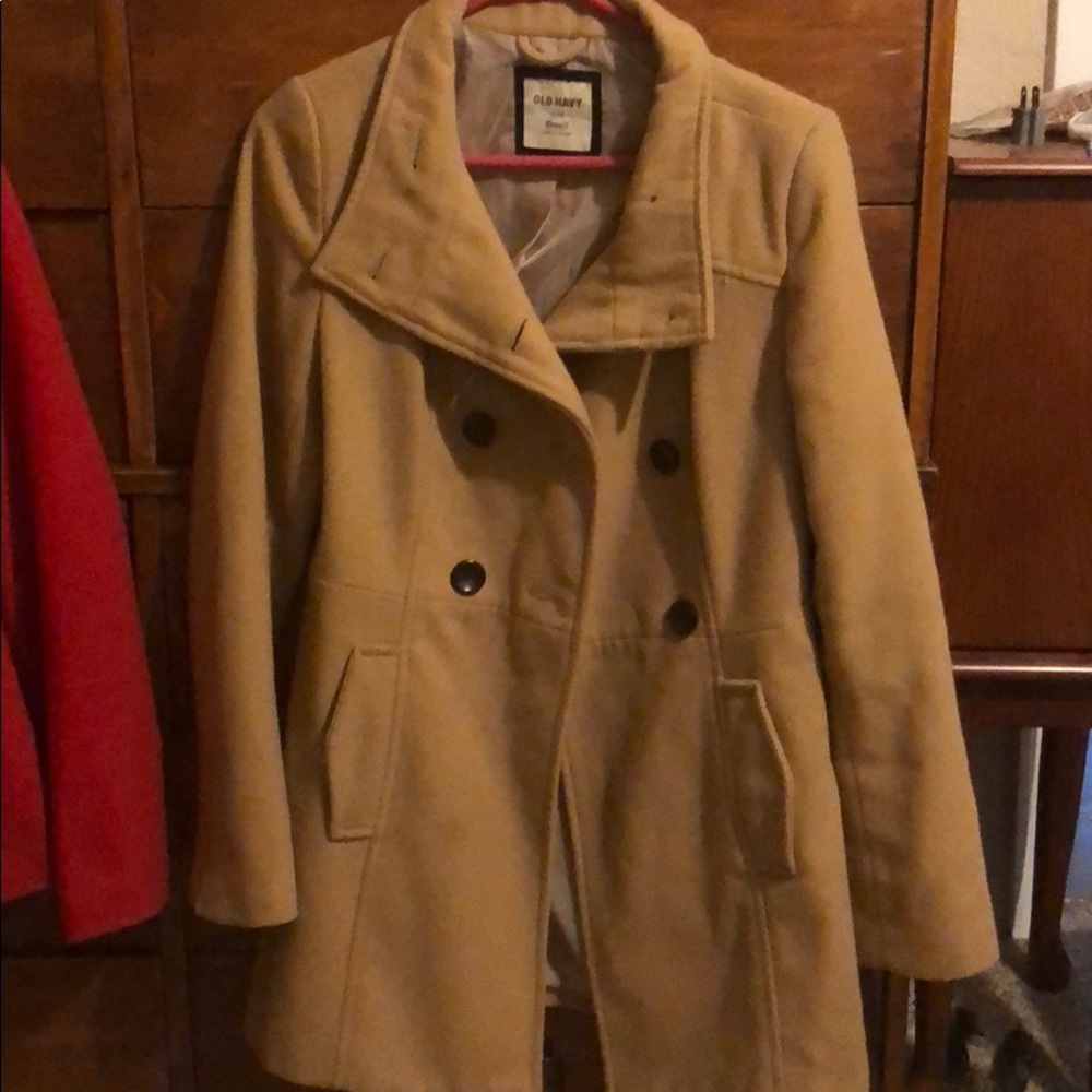 Long wool blend trench coat